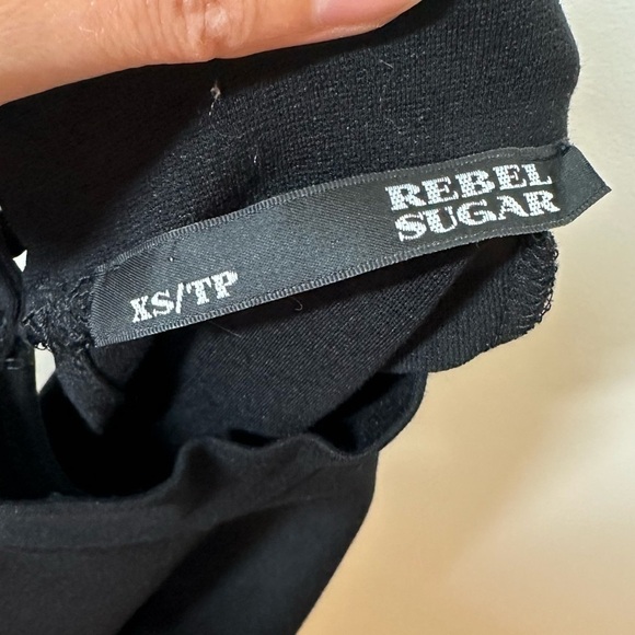 Rebel Sugar Black Bodycon Mock Neck Mini Dress XS - Picture 3 of 6